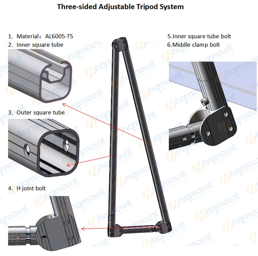 PV Mount System Roof Balcony Apoyo Solar Energy Mounting Brackets