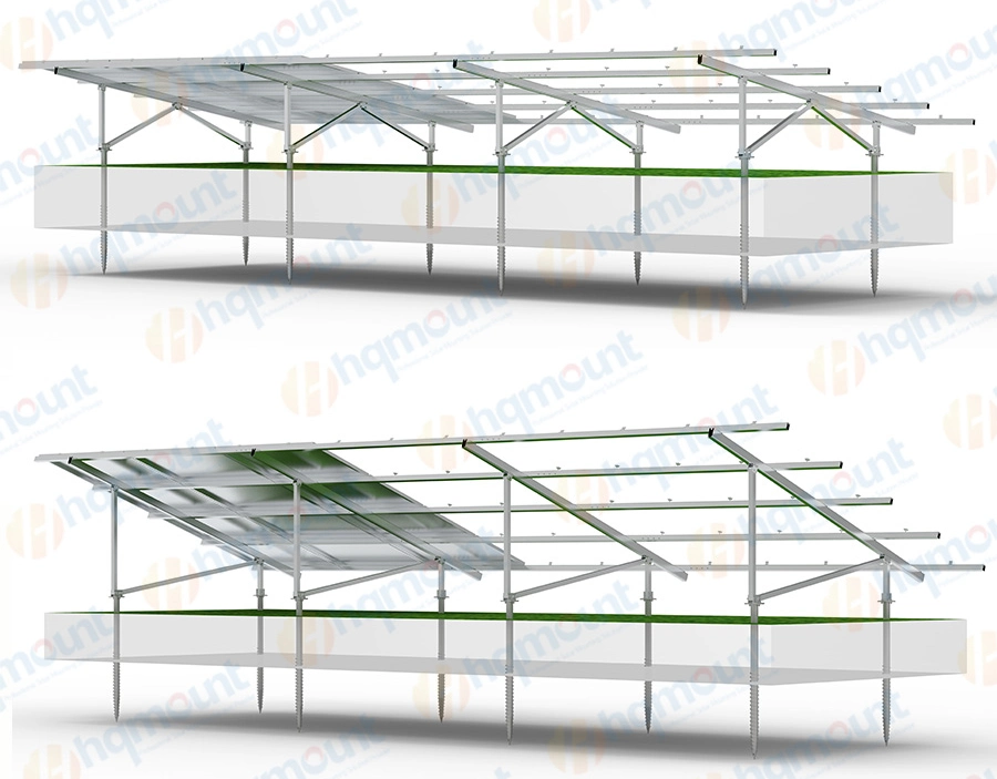 Reliability AL6005-T5 Solar Framless Panels Mounting Ground Structure Rack System for Open Field