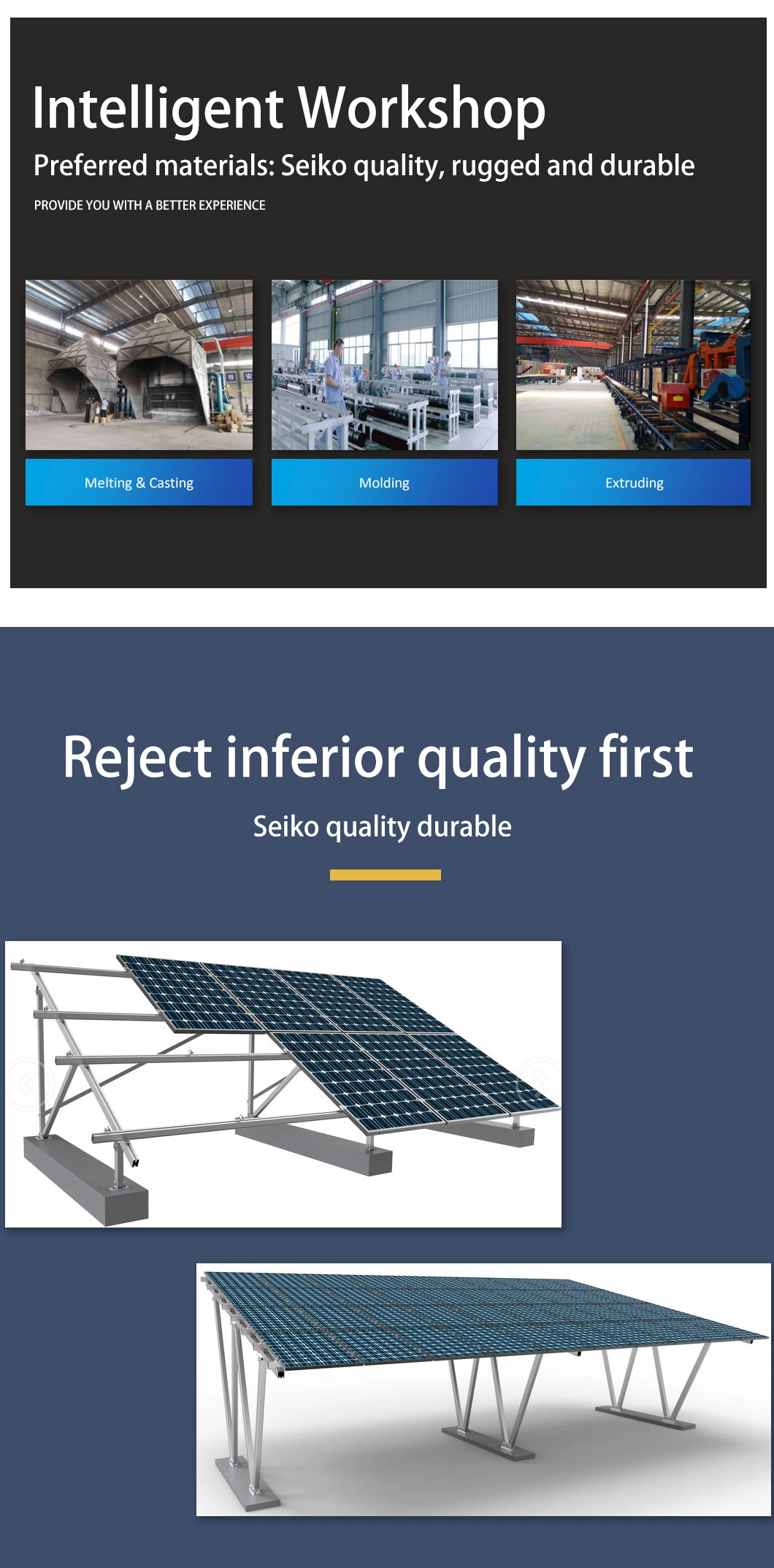 Steel Structure Solar Energy Mounting System Supporting System for Rooftop Carport Canopy