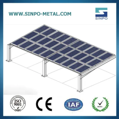 Estructura de cochera solar de doble fila Precio razonable Sistema de energía de cochera solar de un solo poste